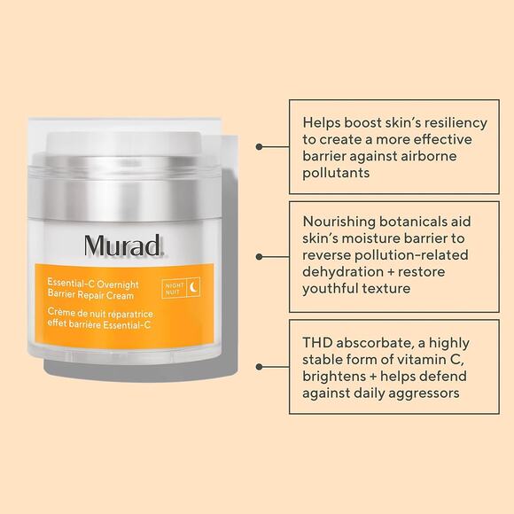 NIB Murad Essential Vitamin C Overnight Barrier Repair Cream Full Size 1.7 oz - Picture 9 of 9
